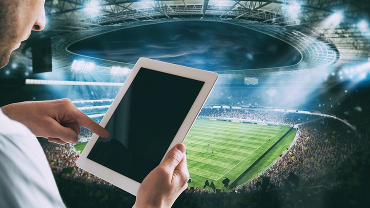 Betting With Tablet at Stadium
