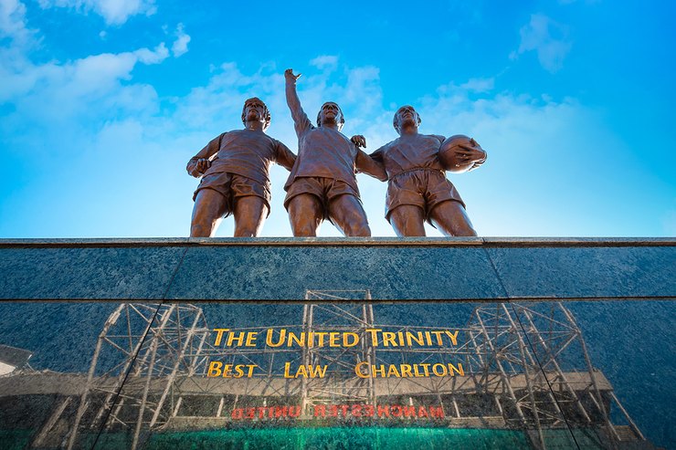 The United Trinity Sculpture at Old Trafford