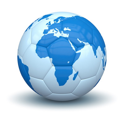 Blue World Map on Football