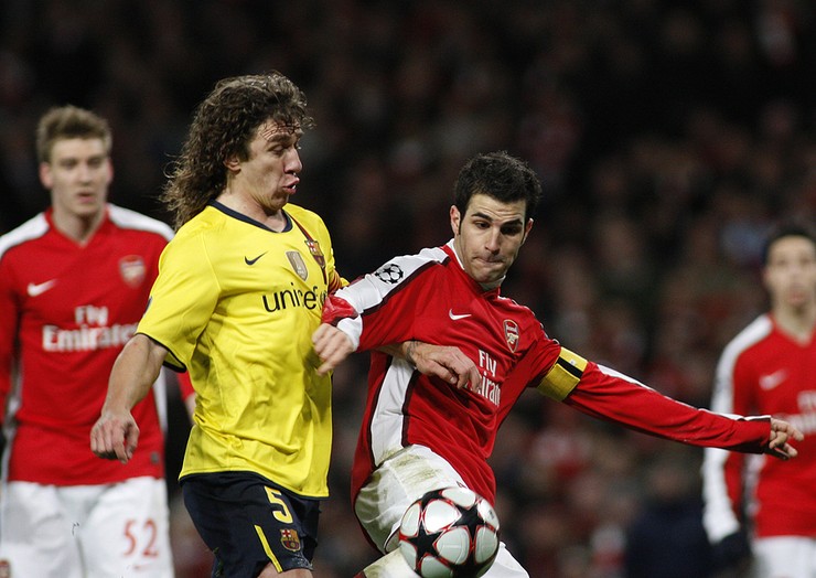 Cesc Fabregas Playing for Arsenal Against Barcelona