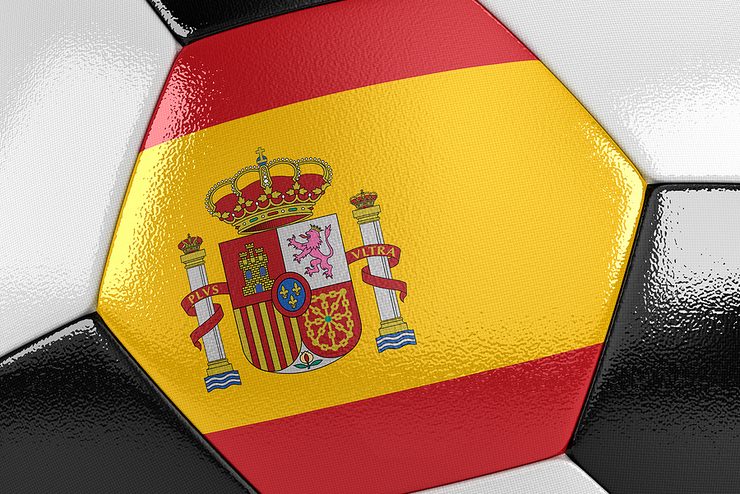 Spanish Flag on Football Panel